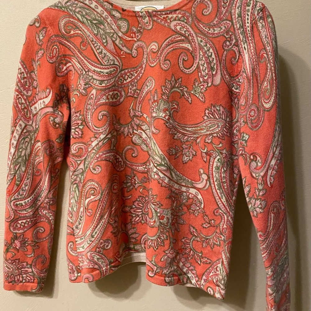 Vintage Talbots Paisley Sweater